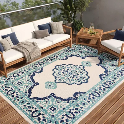 Obrázok produktu pre Koberec Tapiso PATIO Outdoor – koberec na balkón a terasu, odolný voči poveternostným vplyvom a nenáročný na údržbu, 120 x 180 cm