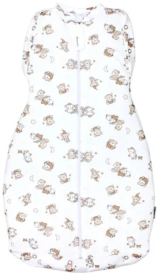 Produktbild von TupTam Baby Pucksack  e Materialien Swaddle Bag Wattiert Babyschlafsack 2.5 TOG unisex, Farbe: Wattiert 2.5 TOG / Bärchen Beige, Größe: 3-6 Monate
