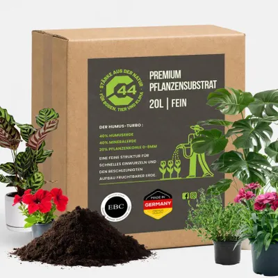 Produktbild von C44 Premium Pflanzensubstrat FEIN | Nährstoffreich & Strukturstabil (0-8 mm) – 20L