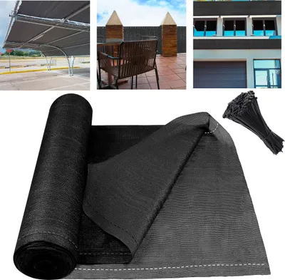 Produktbild von XMTECH 1x10m HDPE plotová zástěna Tenisová zástěna Soukromý plot Větrná clona Síť proti slunci se stínící sítí s kabelovou vazbou, antracitová barva