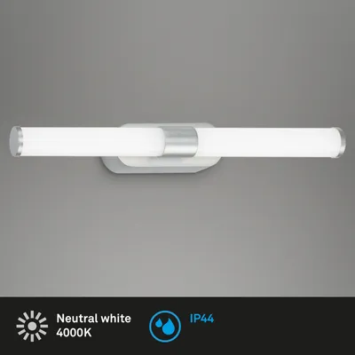 Immagine prodotto di BRILONER - Lampada LED a specchio per bagno, lampada a specchio per bagno, IP44, colore luce bianca neutra, 6W, cromo opaco, 40 cm