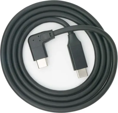 Produktbild von SYSTEM-S USB 3.1 Kabel 100 cm Typ C Stecker zu Stecker Winkel in Schwarz
