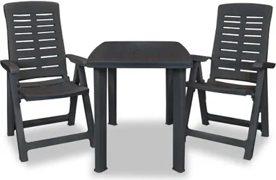 Immagine prodotto di vidaXL Set bistrot 3 pezzi in plastica antracite