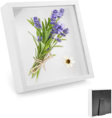 Zdjęcie produktu dla Ramka na zdjęcia z drewna, 20 x 20 cm, głębokość 3 cm, trójwymiarowa ramka na obrazy