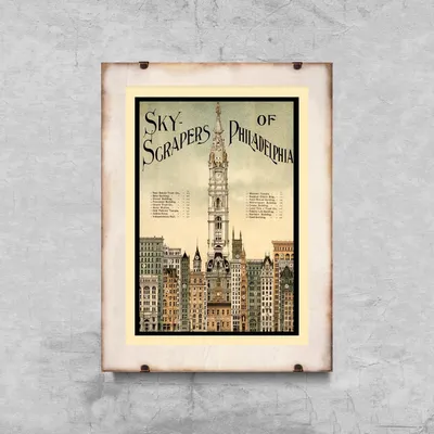 Produktbild von Poster - Canvas - Leinwand - 29,7 cm x 42 cm - Philadelphia Wolkenkratzer