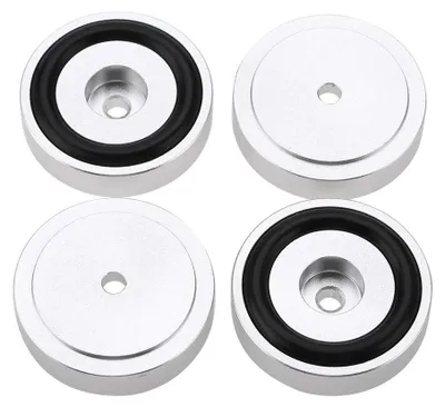 Produktbild von Verstärker Füße - Universell - Aluminium - Silber - Schallisolierung - Ideal für Lautsprecher - 4 Stück