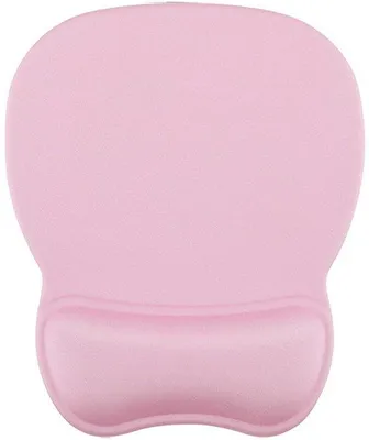 Imagen del producto de Alfombrilla ergonómica para ratón con acolchado de gel y base de silicona antideslizante, ideal para ordenadores y oficinas - Color rosa