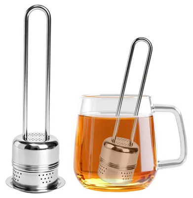 Tee-Infuser aus 304 Edelstahl, feinmaschig, silber