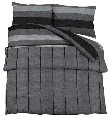 Produktbild von vidaXL Bettwäsche-Set Dunkelgrau 260x220 cm Baumwolle