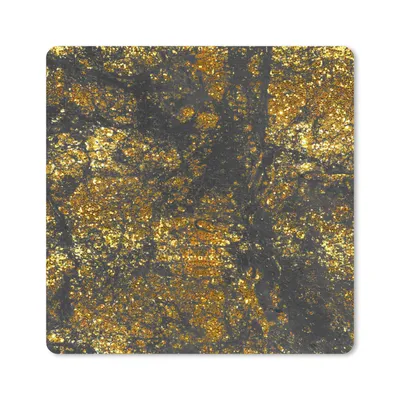 Produktbild von MuchoWow® Mauspad Mousepad Marmor - Gold - Glitter - Schwarz 20x20 cm - Mousepads - Maus Mat - Pad - Mausunterlage - Desk Mat - Bureauartikeln