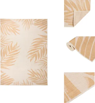 Produktbild von vidaXL Outdoor-Teppich Flachgewebe 140x200 cm Blattmuster -  Teppiche