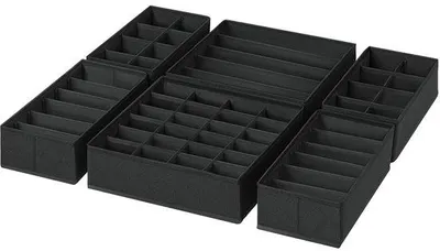Image de Organiseur en tissu 6 compartiments pour penderie, rangement pour chaussures et chaussettes, noir