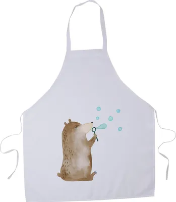 Produktbild von Mr. & Mrs. Panda Kochschürze Bär Seifenblasen - Weiß - Geschenk, Teddy, Schürze, Grillschürze, Lustig Sein Glücklich Traurig Happy, Küchenschürze, Küchenzubehör