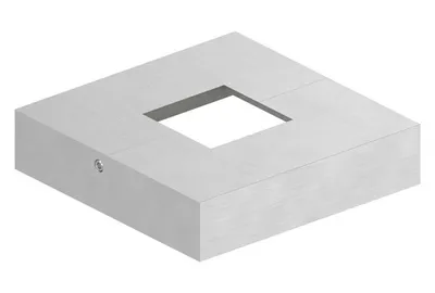 Image de Alberts 832416 Rosace de recouvrement, divisée, avec perforation 40 x 40 mm, acier inoxydable, 109 x 109 mm