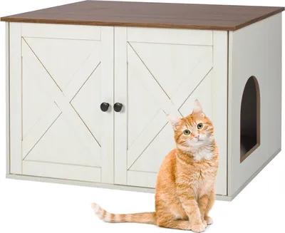 Immagine prodotto di Relaxdays: armadio per lettiera per gatti, con divisorio separato e ingresso, per nascondere la lettiera, dimensioni: 50x80x53 cm, beige