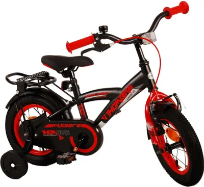 Produktbild von TPFSports Thombike Kinderfahrrad - Jungen - 12 Zoll - Rücktritt + Handbremse - Schwarz/Rot