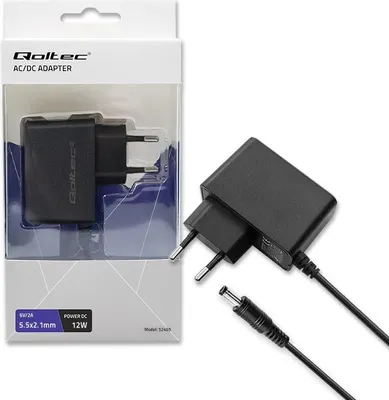 Produktbild von Qoltec AC Adapter 12W 6V, 2A, 5.5x2.1