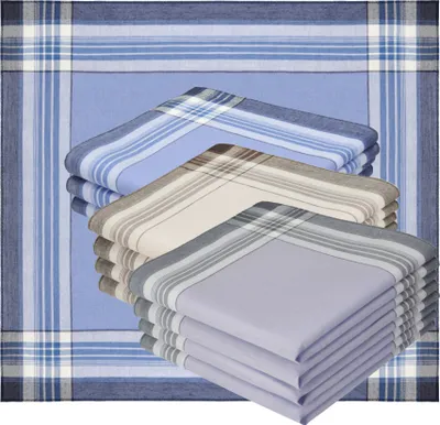 Produktbild von Betz 12 Stück Herren Stoff Taschentücher Set Leo 10 100% Baumwolle Größe 40x40 cm Farbe - Leo 10 Dessin 4 454810