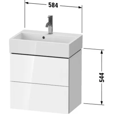 Produktbild von DURAVIT LC621901111 WTU L-Cube wandhängend, 2 Schubk.