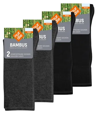 Produktbild von NUR DIE Herren Freizeitsocken Bambus Komfortbund 8-Pack schwarz,antrazitmel- - Größe 43-46