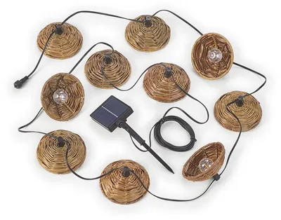 Zdjęcie produktu dla Zewnętrzny łańcuch świetlny LED solarny, 10x żarówka, pilot zdalnego sterowania, L 57 cm