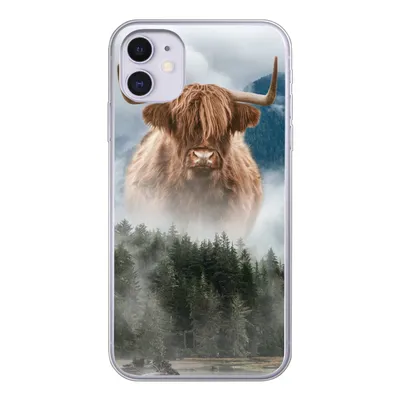 Produktbild von MuchoWow® Handyhülle Schutzhülle Hülle für iPhone 11 Schottische Highlander - Kühe - Nebel Silikon Softcase Handy Hülle - Handytasche
