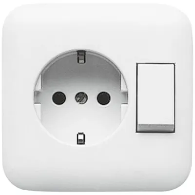 Zdjęcie produktu dla Busch-Jaeger 4310/6 EUJ-214, Typu F, 2P+E, Biały, 250 V, 16 A, 81 mm