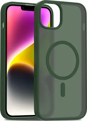 Immagine prodotto di Custodia magnetica per iPhone 13 / iPhone 14, compatibile con MagSafe, retro traslucido opaco, resistente agli urti Verde