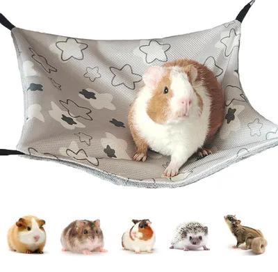 Image de Hamac pour cochon d'Inde, housse de protection en soie glacée, coussin de refroidissement, couleur grise, dimensions : 34 x 34 cm