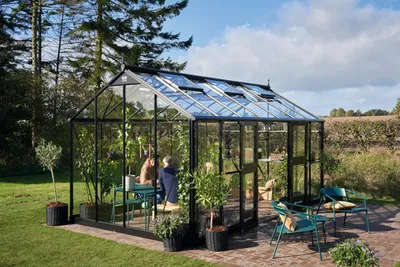 Produktbild von Gewächshaus JULIANA Jubii 60 15,1 m² Sicherheitsglas 3 mm 296 x 511 cm schwarz