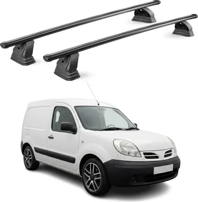 Image de Barres de toit transversales acier pour Nissan Kubistar 2003-2009 Noir 2Pcs