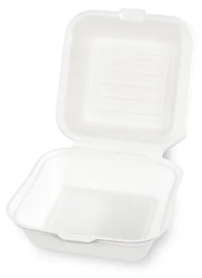 Produktbild von 125x Hamburgerbox Burgerboxen groß 145x133x75mm geschäumt weiß
