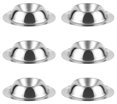 Eierbecher 6er-Set Edelstahl silber 9 cm Ø