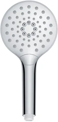 Produktbild von Handdouche rund 24 cm Kunststoff weiß/chrom mit 3 Strahlarten und Anti-Kalk