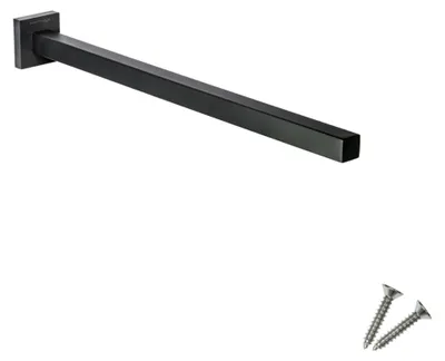 Productafbeelding van Handdoekhouder, zwart, mat, 40 cm, enkelarmig, voor wandmontage, roestvrij staal (SUS304), hoekig, roestvrij