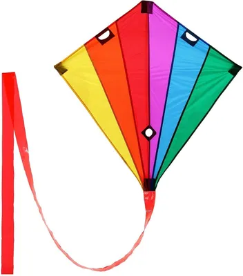Produktbild von Wolkenstürmer Lenkdrachen Racer Regenbogen (bunt), Einleinerdrachen mit Glasfasergestänge - flugfertig inkl. Schnur und Zubehör