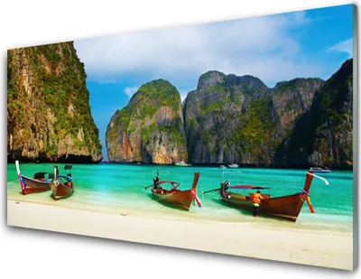 Produktbild von Küchenrückwand aus Glas 100x50cm Spritzschutz Strand Meer Gebirge Landschaft