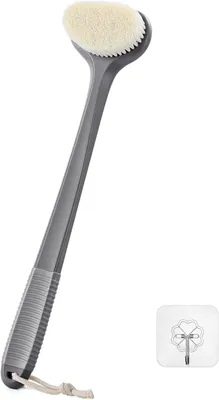 Productafbeelding van Achterrugborstel Douche - Lichaamsborstel - Huid Exfoliëren - Lange Antislip Handgreep - 43 cm - Grijs