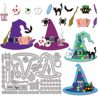 Zdjęcie produktu dla Metalowe wykrawiacze Heksenhoed do scrapbookingu i tworzenia kartek na Halloween
