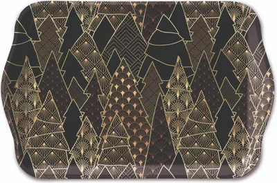 Produktbild von Ambiente Tablett Luxusbäume schwarz 13x21cm