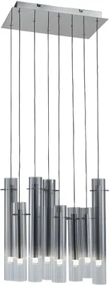 Image de Suspension Korvitha, à intensité variable (design moderne), en aluminium et verre (8 bras) - Suspension pour salle à manger, lampe de salon