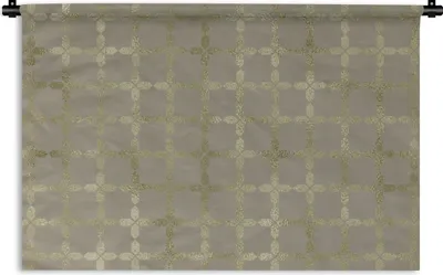 Produktbild von MuchoWow® Wandteppich Wandbehang Muster - Grau - Gold 150x100 cm Tapisserie Dekoration Wandtuch - Waschbar - Tapisserien - Wand-Decke