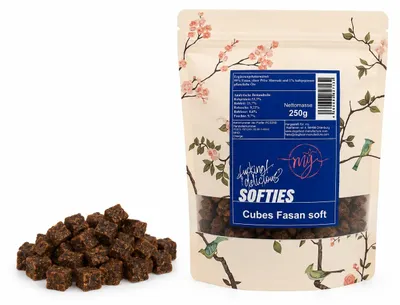 Produktbild von mÿ Cubes Fasan soft 250g Leckerli mit 99% Fasan luftgetrocknet für Hunde und Katzen