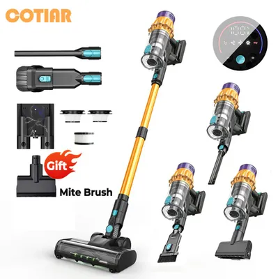 Produktbild von COTIAR V22 Akku-Staubsauger bürstenlos, 650W, 55kPa Saugleistung, LED-Display, 60 Min. Laufzeit, 1,2L Staubbehälter, Gold