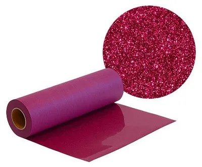 Produktbild von Plottermarie Plotterfolie Mega Glitter für kreative Veredelungen – Plotterfolie für Textildruck, T-Shirts, Baumwolle, Polyester, DIY & Spezialeffekte 100 x 50 cm - 927 Pink
