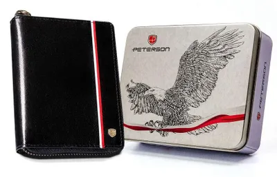 Obrázek produktu pro Peterson Pánská kožená peněženka RFID černá 12,5x10 cm
