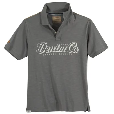 Produktbild von Redfield Poloshirt Übergröße grau Vintageprint