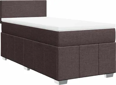 Produktbild von Boxspringbett mit Matratze Dunkelbraun 90x200 cm Stoff