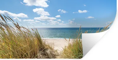 Produktbild von MuchoWow® Wandtattoo Wandsticker Wandaufkleber Düne - Gras - Meer - Strand 120x60 cm Selbstklebend und Repositionierbar - Sticker - Dekorfolie
