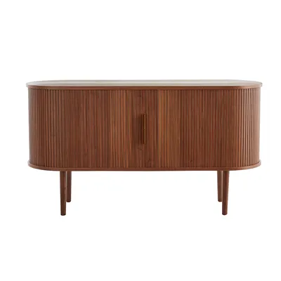 Produktbild von Miliboo - Vintage-Sideboard aus dunklem Walnussfurnier mit 2 Schiebetüren B138 cm EPIC